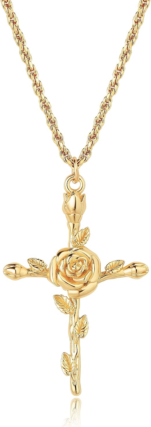 Layered Birth Flower Coin Necklace for Women 18K Gold Plated Double Layered Engraved Custom Floral Pendant Necklaces Dainty Birth Month Flower Disc Coin Necklace Personalized Jewelry Gift for Her
